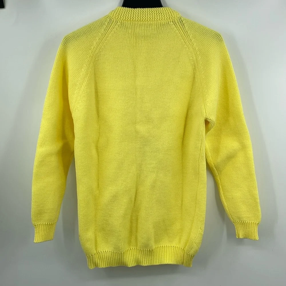 NWT Vintage 50’s 60’s Carol Brent Yellow Knit button Cardigan Size 36 - Picture 3 of 10
